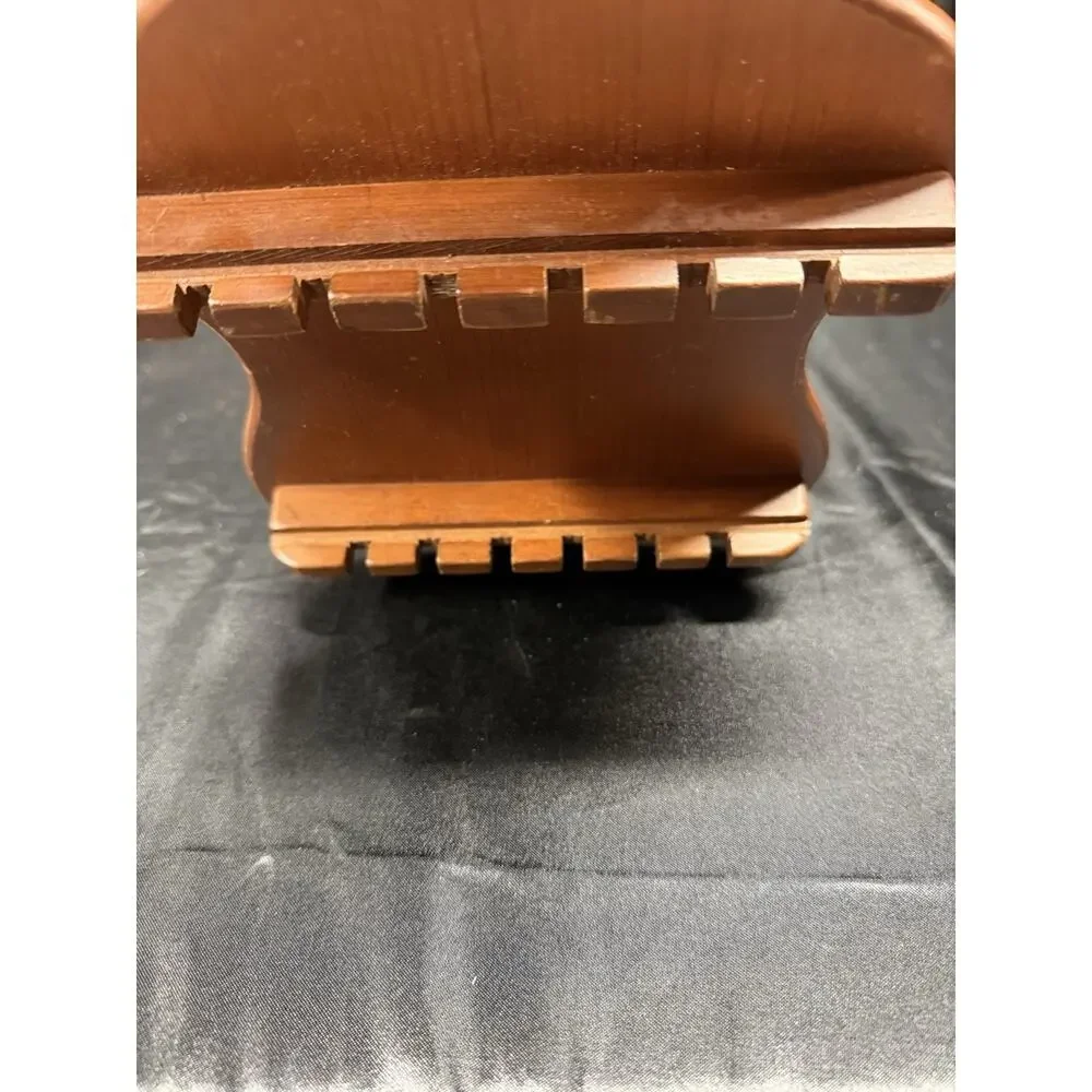 VINTAGE WOOD WALL HANGING Rustic 12 Slot SPOON HOLDER Plate ledge